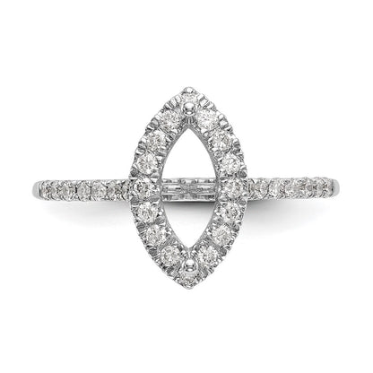 14k White Gold Halo (Holds 1 carat (10x5mm) Marquise Center) 1/4 carat Diamond Semi-mount Engagement Ring