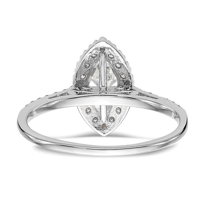 14k White Gold Halo (Holds 1 carat (10x5mm) Marquise Center) 1/4 carat Diamond Semi-mount Engagement Ring