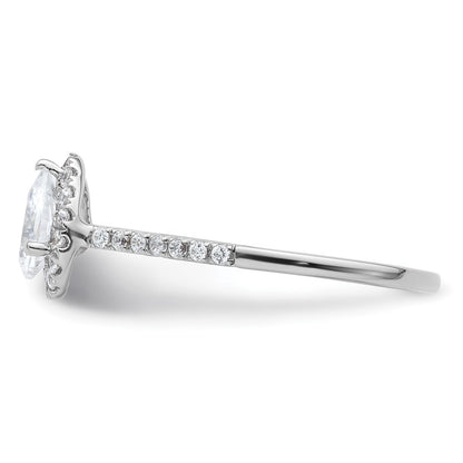 14k White Gold Halo (Holds 3/4 carat (7x5mm) Pear Center) 1/4 carat Diamond Semi-mount Engagement Ring