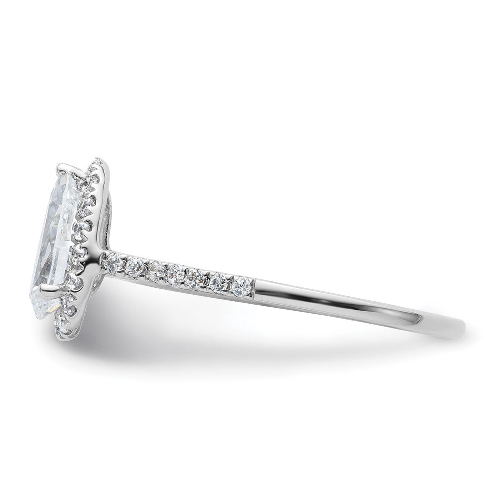 14k White Gold Halo (Holds 1.5 carat (9x6mm) Pear Center) 1/4 carat Diamond Semi-mount Engagement Ring