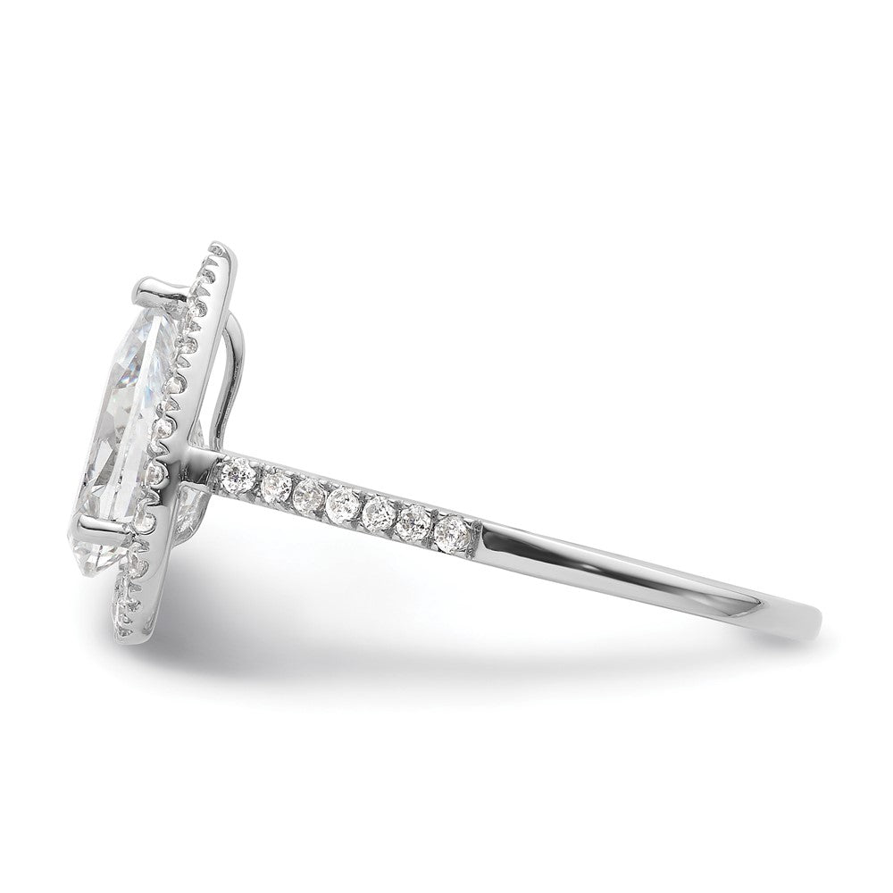 14k White Gold Halo (Holds 2 carat (10x7mm) Pear Center) 1/3 carat Diamond Semi-mount Engagement Ring