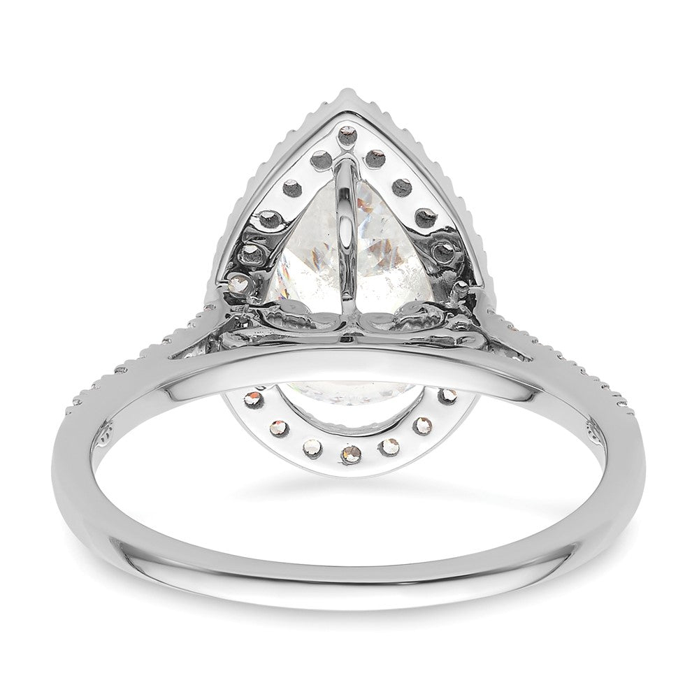 14k White Gold Halo (Holds 2 carat (10x7mm) Pear Center) 1/3 carat Diamond Semi-mount Engagement Ring