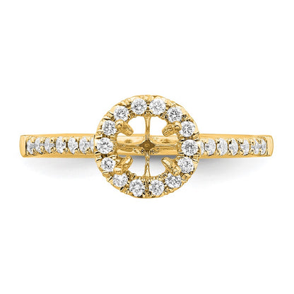 14k 3/4 carat Lab Grown Diamond VS/SI+ G+ Round Complete Size 6 Halo Engagement Ring