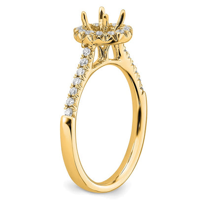 14k 3/4 carat Lab Grown Diamond VS/SI+ G+ Round Complete Size 6 Halo Engagement Ring