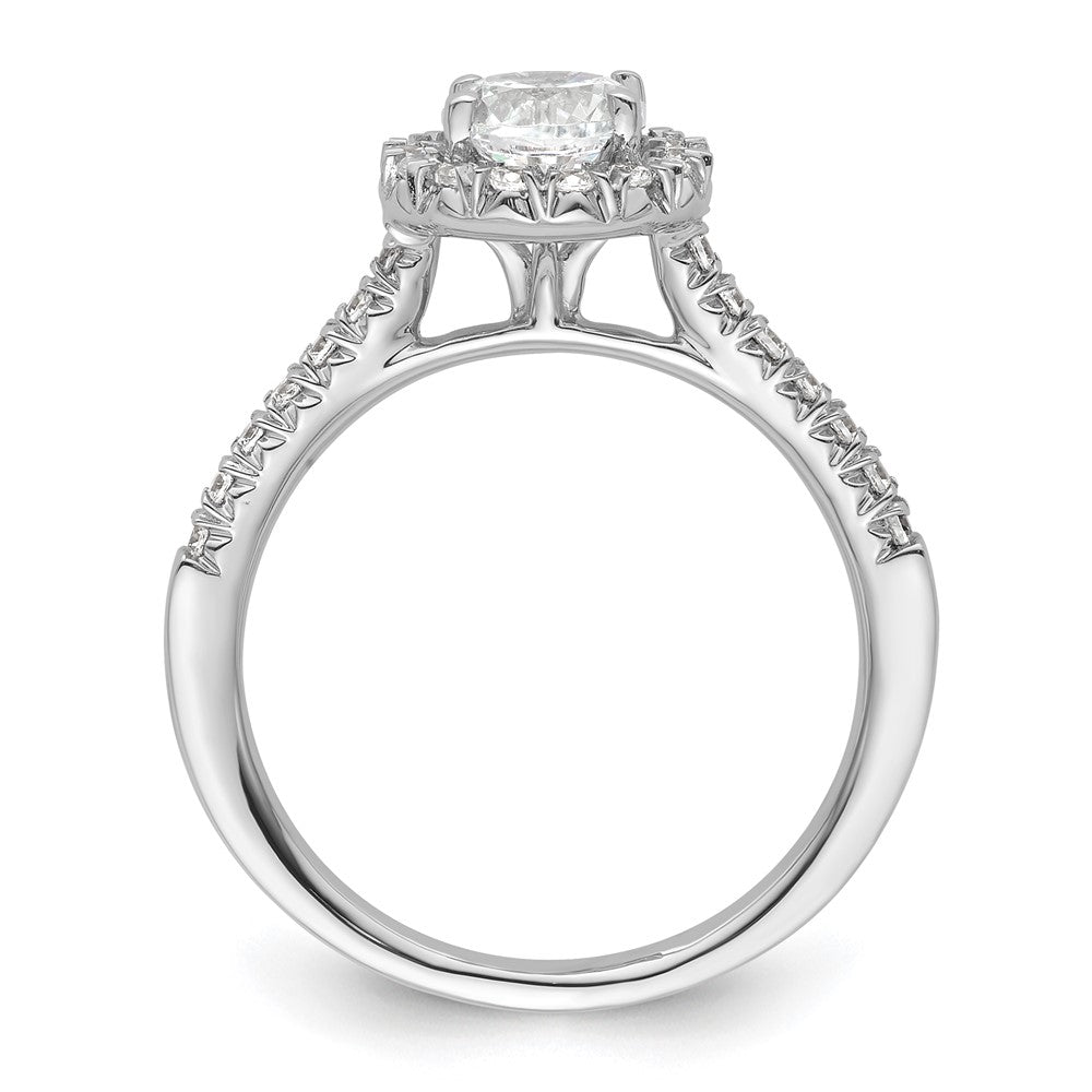 14k White Gold Halo (Holds 3/4 carat (5.7mm) Round Center) 1/3 carat Diamond Semi-mount Engagement Ring