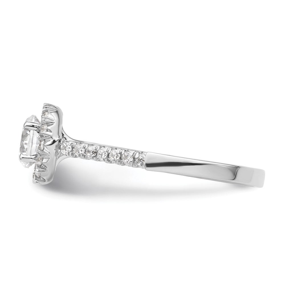 14k White Gold Halo (Holds 3/4 carat (5.7mm) Round Center) 1/3 carat Diamond Semi-mount Engagement Ring