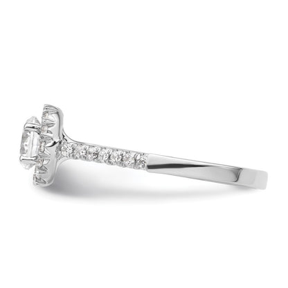 14k White Gold Halo (Holds 3/4 carat (5.7mm) Round Center) 1/3 carat Diamond Semi-mount Engagement Ring