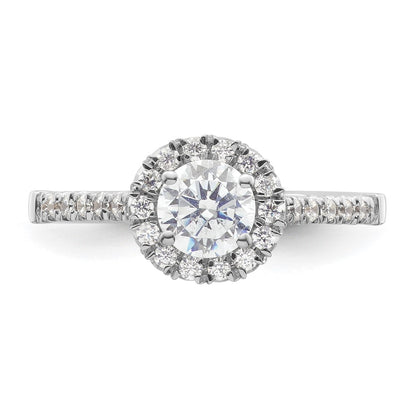 14k White Gold Halo (Holds 3/4 carat (5.7mm) Round Center) 1/3 carat Diamond Semi-mount Engagement Ring
