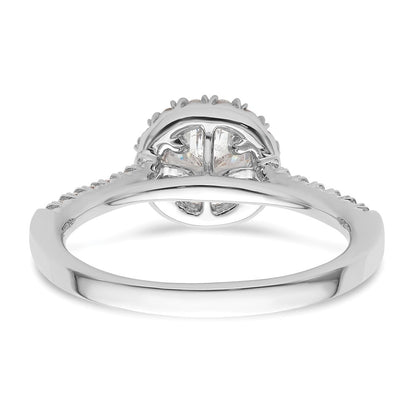 14k White Gold Halo (Holds 3/4 carat (5.7mm) Round Center) 1/3 carat Diamond Semi-mount Engagement Ring