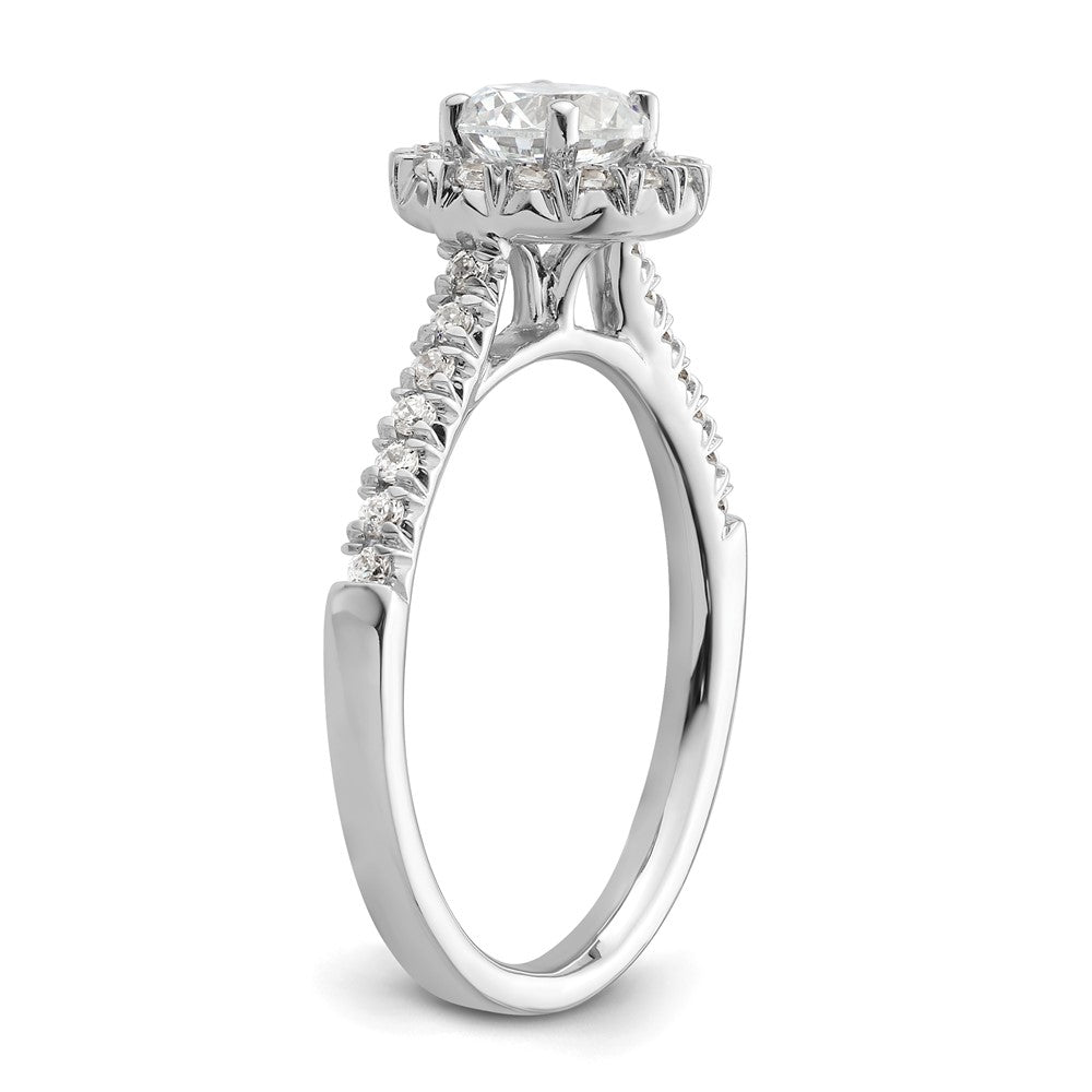 14k White Gold Halo (Holds 3/4 carat (5.7mm) Round Center) 1/3 carat Diamond Semi-mount Engagement Ring