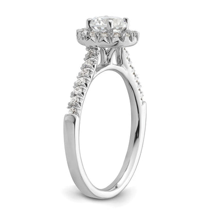 14k White Gold Halo (Holds 3/4 carat (5.7mm) Round Center) 1/3 carat Diamond Semi-mount Engagement Ring