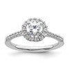 14k White Gold Halo (Holds 3/4 carat (5.7mm) Round Center) 1/3 carat Diamond Semi-mount Engagement Ring