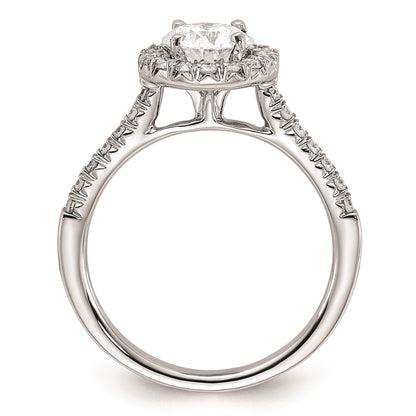 14k White Gold Halo (Holds 2 carat (8mm) Round Center) 1/2 carat Diamond Semi-mount Engagement Ring