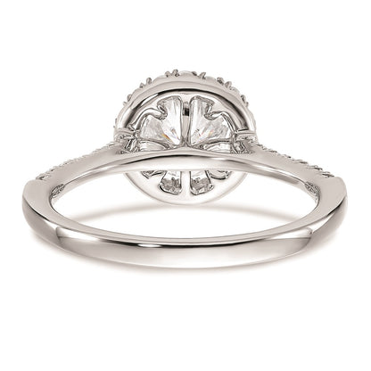 14k White Gold Halo (Holds 2 carat (8mm) Round Center) 1/2 carat Diamond Semi-mount Engagement Ring