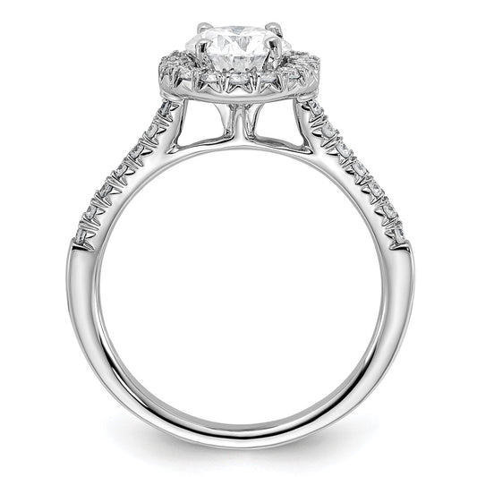True Origin 14K White Gold 1/3 carat Lab Grown Diamond VS  D E F  Semi Mount Round Halo Engagement Ring
