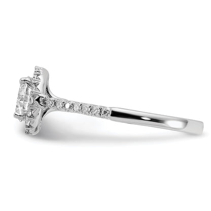 True Origin 14K White Gold 1/3 carat Lab Grown Diamond VS+ F+ Semi-Mount Round Halo Engagement Ring