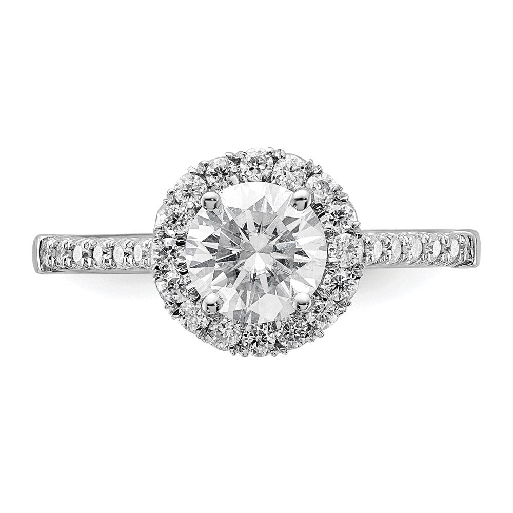 14k White Gold 1/3 carat Lab Grown Diamond VS/SI+ G+ 1 carat Center Round Semi Mount Engagement Ring