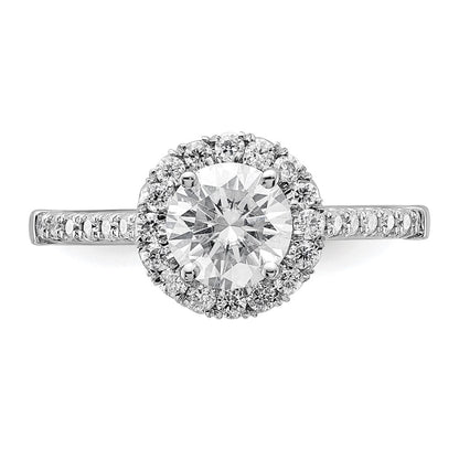 14k White Gold 1/3 carat Lab Grown Diamond VS/SI+ G+ 1 carat Center Round Semi Mount Engagement Ring