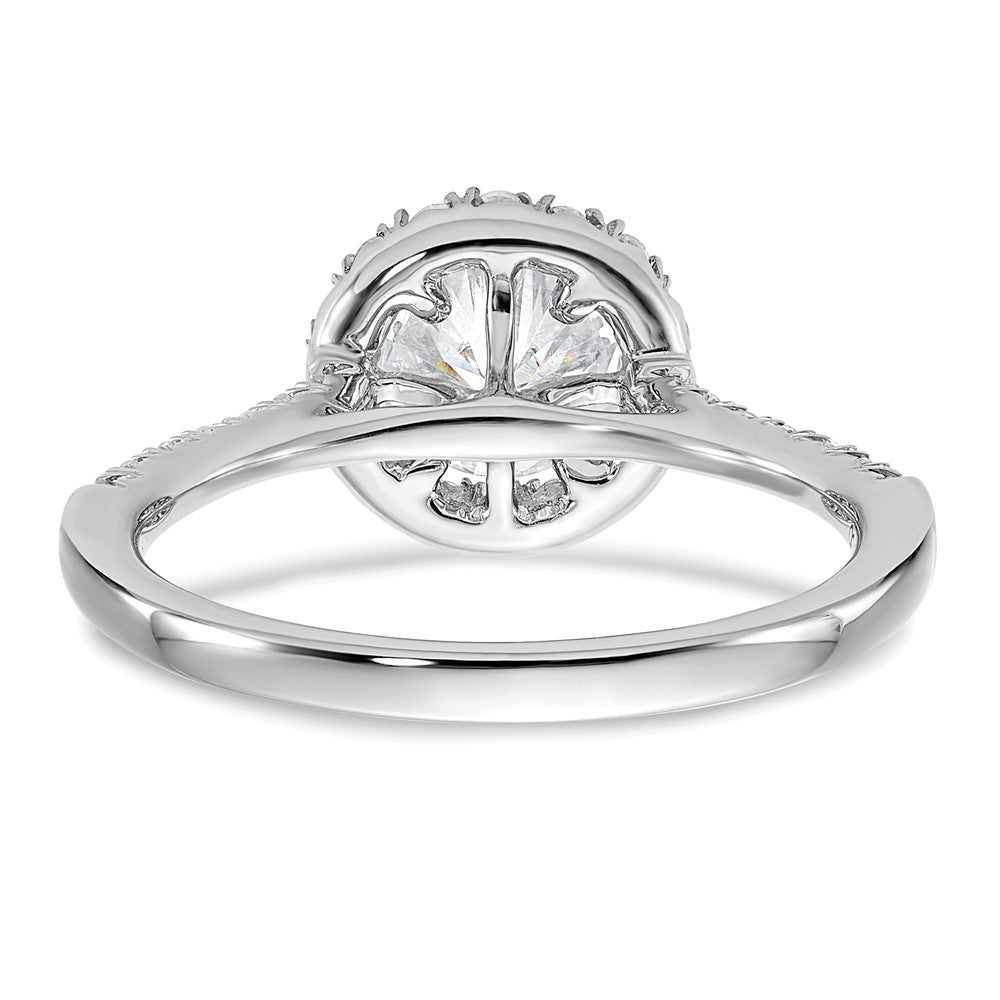 14k White Gold 1/3 carat Lab Grown Diamond VS/SI+ G+ 1 carat Center Round Semi Mount Engagement Ring
