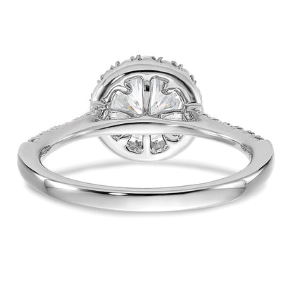 14k White Gold 1/3 carat Lab Grown Diamond VS/SI+ G+ 1 carat Center Round Semi Mount Engagement Ring