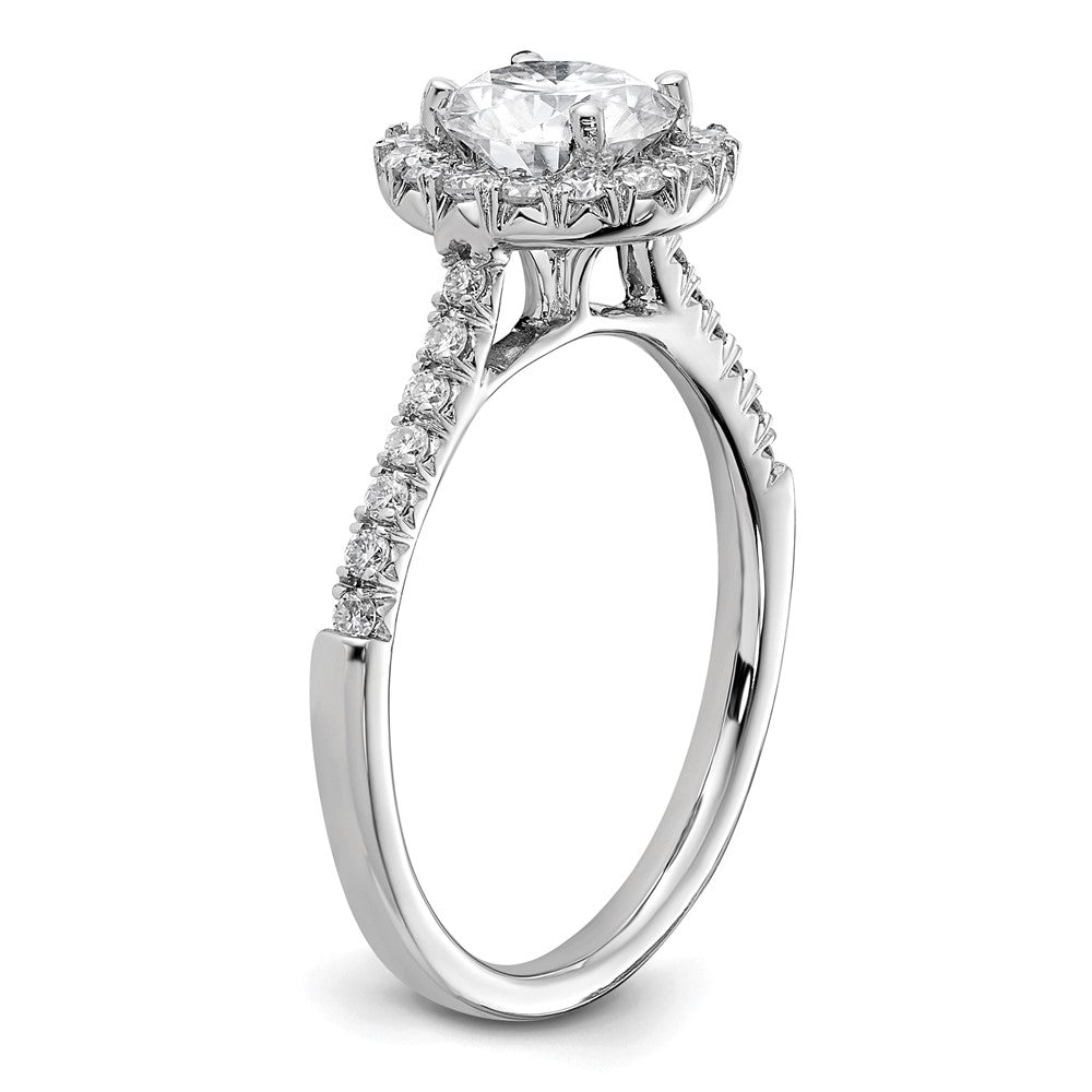 14k White Gold 1/3 carat Lab Grown Diamond VS/SI+ G+ 1 carat Center Round Semi Mount Engagement Ring