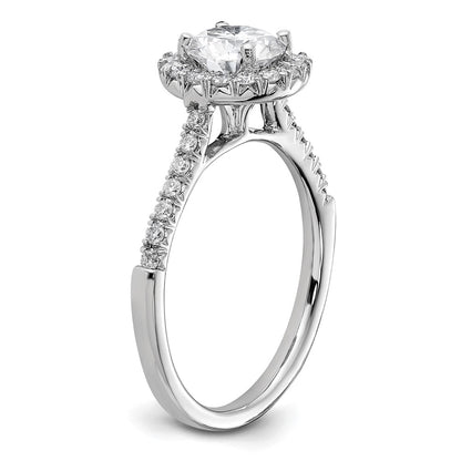 14k White Gold 1/3 carat Lab Grown Diamond VS/SI+ G+ 1 carat Center Round Semi Mount Engagement Ring