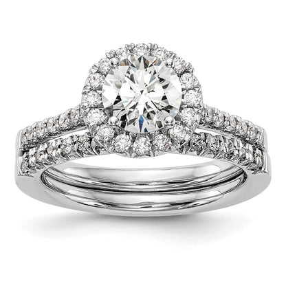 14k White Gold 1/3 carat Lab Grown Diamond VS/SI+ G+ 1 carat Center Round Semi Mount Engagement Ring