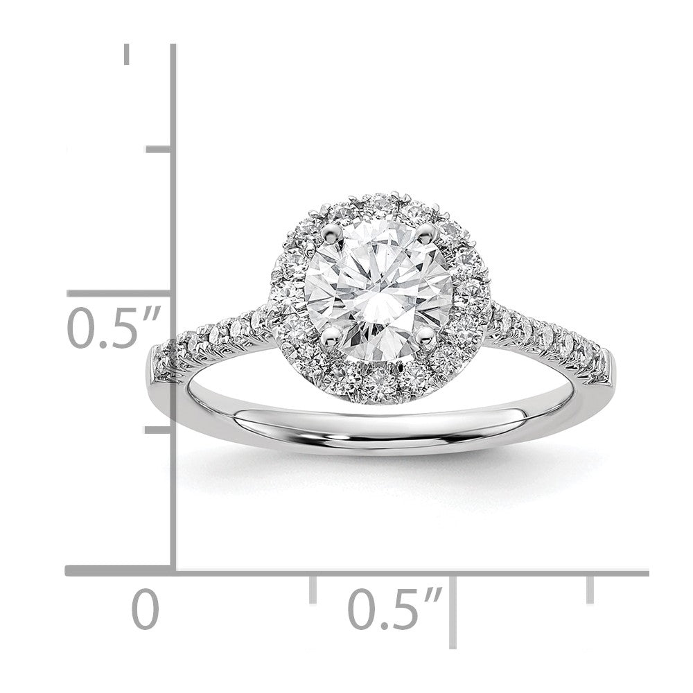 14k White Gold 1/3 carat Lab Grown Diamond VS/SI+ G+ 1 carat Center Round Semi Mount Engagement Ring