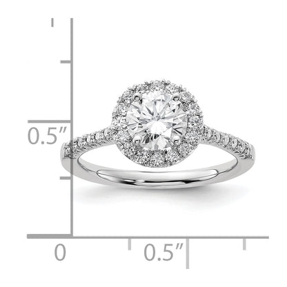 14k White Gold 1/3 carat Lab Grown Diamond VS/SI+ G+ 1 carat Center Round Semi Mount Engagement Ring