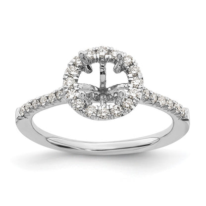 14k White Gold 1/3 carat Lab Grown Diamond VS/SI+ G+ 1 carat Center Round Semi Mount Engagement Ring