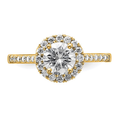 14k Round Halo Diamond Semi-mount Engagement Ring