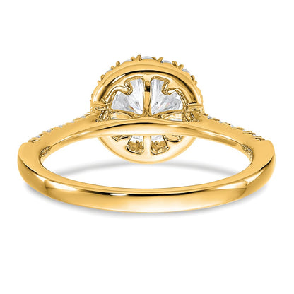 14k Round Halo Diamond Semi-mount Engagement Ring