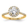14k Round Halo Diamond Semi-mount Engagement Ring