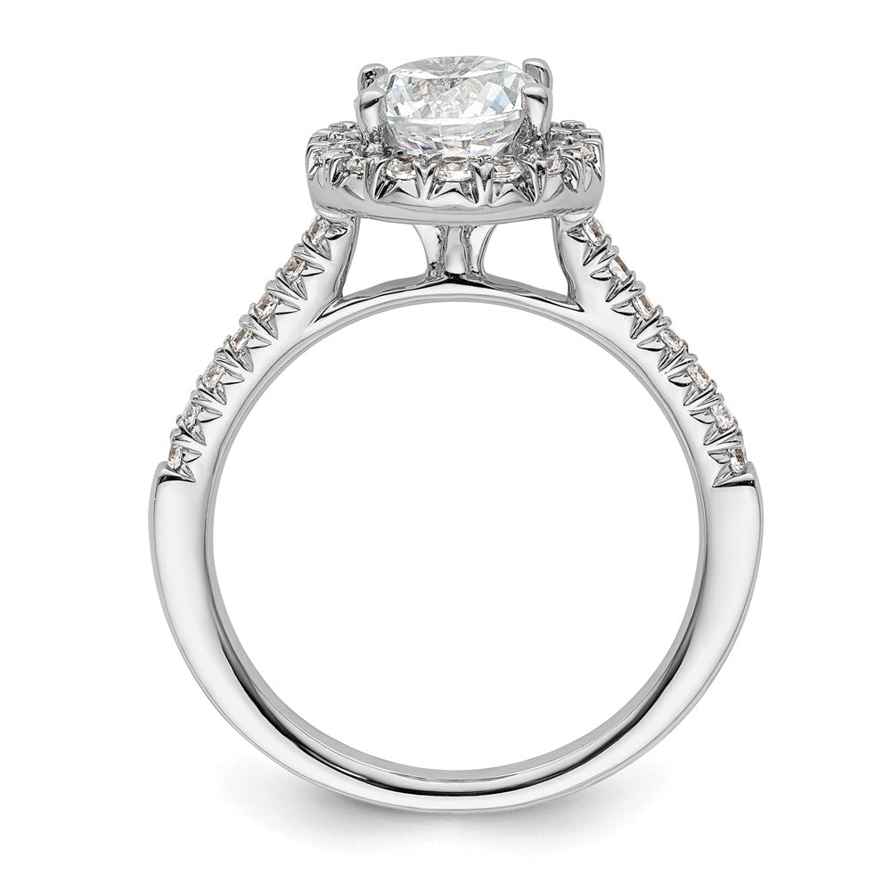 14k White Gold Halo (Holds 1.25 carat (7mm) Round Center) 3/8 carat Diamond Semi-mount Engagement Ring