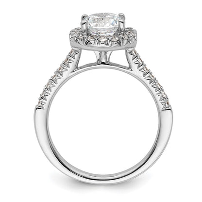 14k White Gold Halo (Holds 1.25 carat (7mm) Round Center) 3/8 carat Diamond Semi-mount Engagement Ring