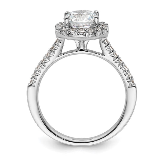 14k White Gold Halo (Holds 1.25 carat (7mm) Round Center) 3/8 carat Diamond Semi-mount Engagement Ring