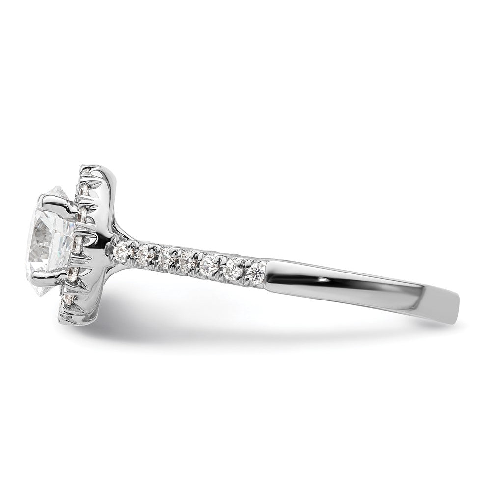 14k White Gold Halo (Holds 1.25 carat (7mm) Round Center) 3/8 carat Diamond Semi-mount Engagement Ring