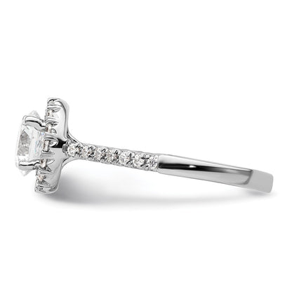 14k White Gold Halo (Holds 1.25 carat (7mm) Round Center) 3/8 carat Diamond Semi-mount Engagement Ring