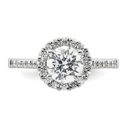 14k White Gold Halo (Holds 1.25 carat (7mm) Round Center) 3/8 carat Diamond Semi-mount Engagement Ring