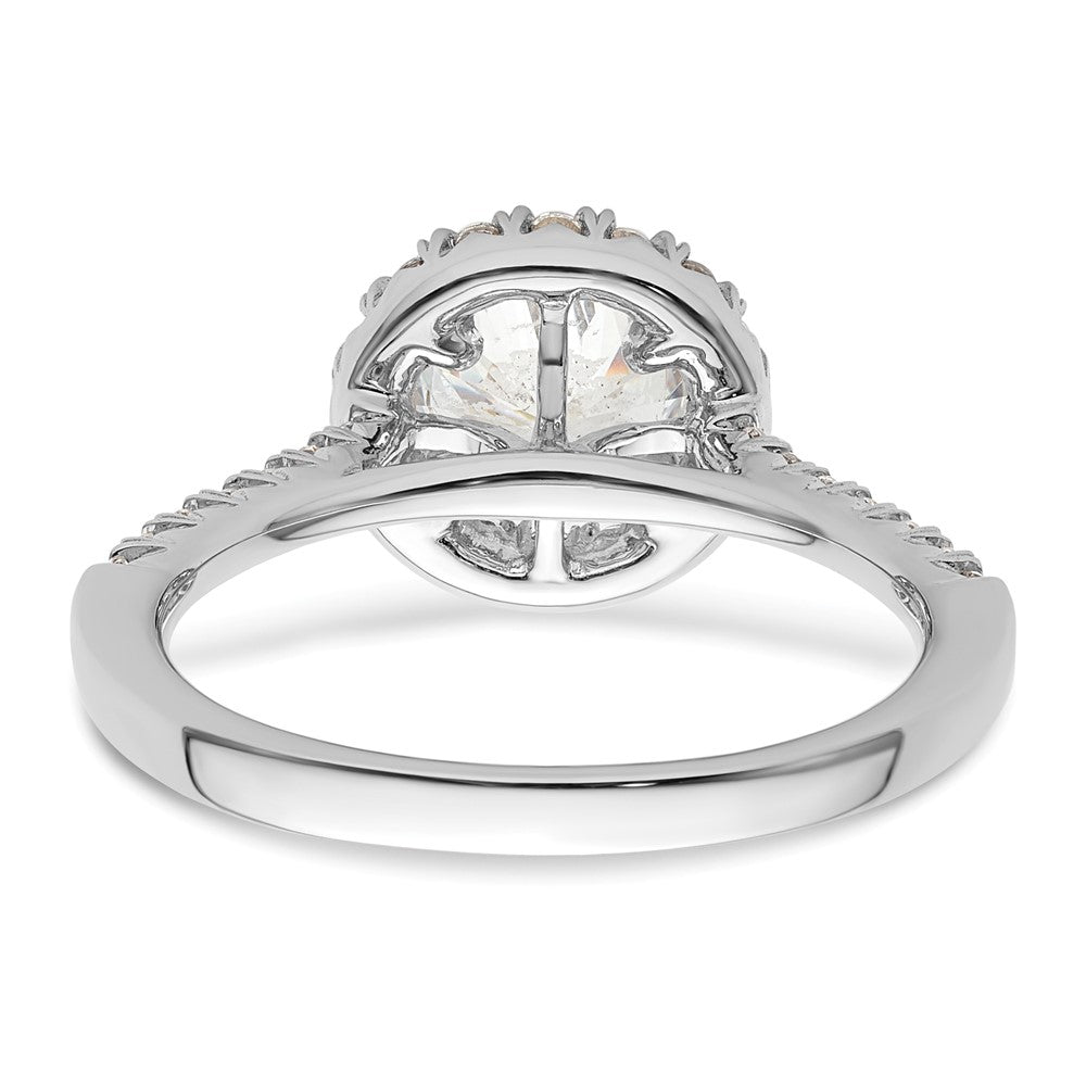 14k White Gold Halo (Holds 1.25 carat (7mm) Round Center) 3/8 carat Diamond Semi-mount Engagement Ring