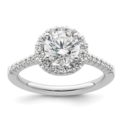 14k White Gold Halo (Holds 1.25 carat (7mm) Round Center) 3/8 carat Diamond Semi-mount Engagement Ring