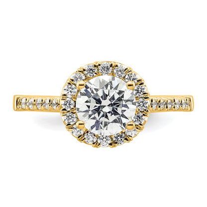 14k Round Halo Diamond Semi-mount Engagement Ring