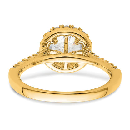 14k Round Halo Diamond Semi-mount Engagement Ring