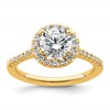 14k Round Halo Diamond Semi-mount Engagement Ring