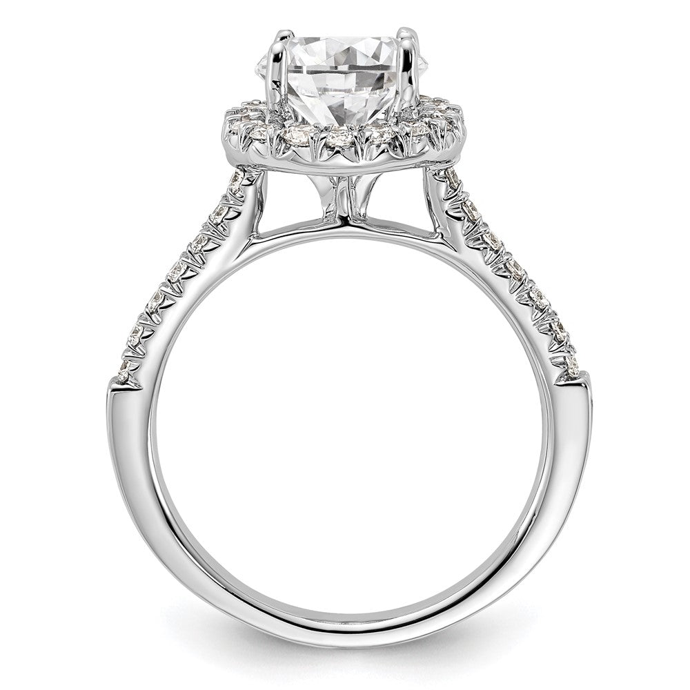 14k White Gold Halo (Holds 1.5 carat (7.3mm) Round Center) 1/2 carat Diamond Semi-mount Engagement Ring