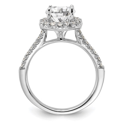 14k White Gold Halo (Holds 1.5 carat (7.3mm) Round Center) 1/2 carat Diamond Semi-mount Engagement Ring