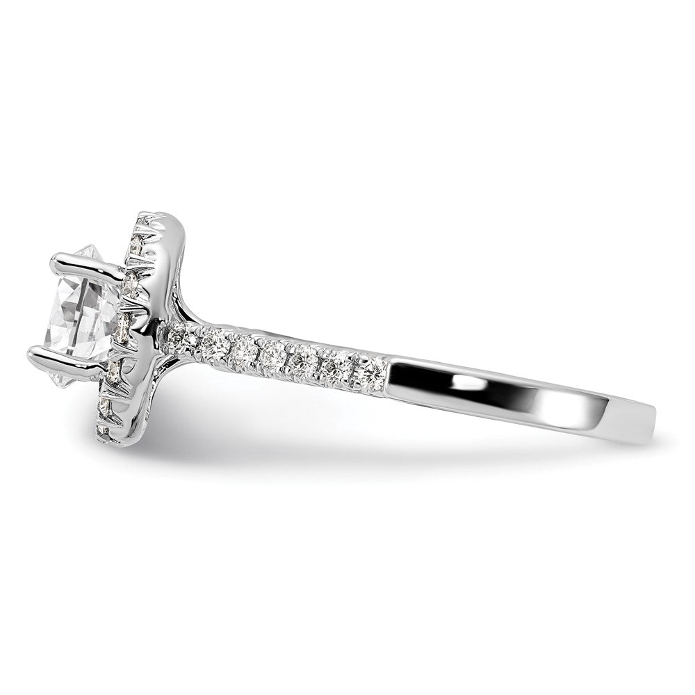 14k White Gold Halo (Holds 1.5 carat (7.3mm) Round Center) 1/2 carat Diamond Semi-mount Engagement Ring