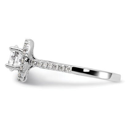 14k White Gold Halo (Holds 1.5 carat (7.3mm) Round Center) 1/2 carat Diamond Semi-mount Engagement Ring