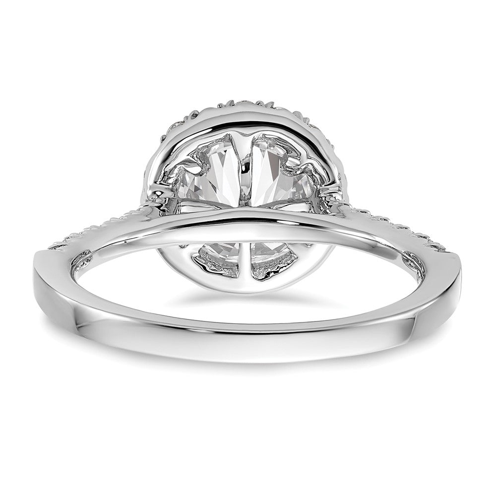 14k White Gold Halo (Holds 1.5 carat (7.3mm) Round Center) 1/2 carat Diamond Semi-mount Engagement Ring