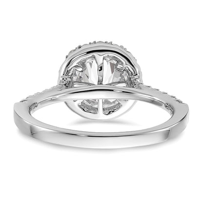 14k White Gold Halo (Holds 1.5 carat (7.3mm) Round Center) 1/2 carat Diamond Semi-mount Engagement Ring